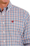 Cinch Men's Blue/Red/Cream Plaid Shirt