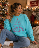 Turquoise Joyful Merry & Blessed Sweatshirt