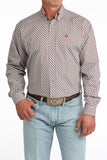Cinch Men’s Red & Grey Geo Print Shirt