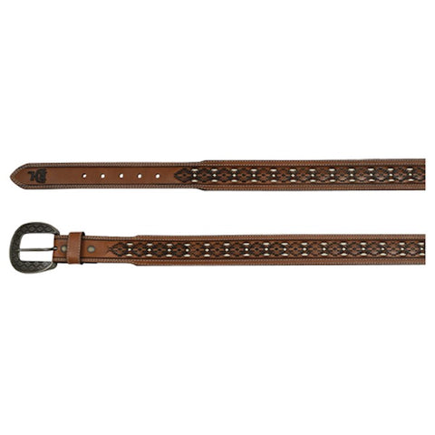 Red Dirt Hat Co Men’s Tooled w/Ivory Underlay Belt