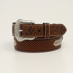 Nocona Men’s Arrow Raw Hide Cross Concho Tan Belt