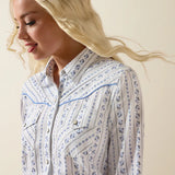 Ariat Women's Grace White Blossom Stripe Snap Shirt