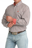 Cinch Men’s Red & Grey Geo Print Shirt