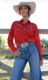 Cinch Women's Red Flower Print Shirt