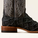 Riverside Wide Square Toe Cowboy Boot in BLACK BASS PRINT|BAYOU BLACK