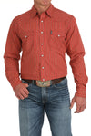 Cinch Men's Modern Fit Red Striped Shirt
