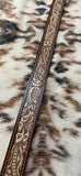 Natural Brown Leather Tooled Flower Belt