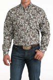 Cinch Men's White Paisley Shirt