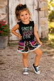 Cactus Leopard Serape Girl’s Short Set