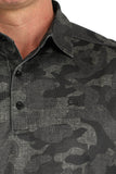 Cinch Men's Black Camo Arneaflex Polo