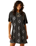Ariat Women's Isela Short Sleeve Print Tee Dress - Grey