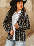 Aztec Woven Concho Button Down Blazer
