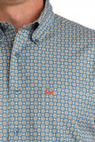Cinch Men's Blue Geo Print Arneaflex Shirt