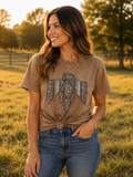 Snake Print Thunderbird Bleached Tee