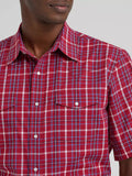 Wrangler Men's Deep Cherry Snap Shirt