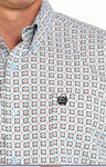 Cinch Men’s White Geo Print Shirt
