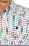 Cinch Men’s White Geo Print Shirt