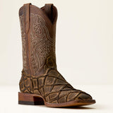 Riverside Wide Square Toe Cowboy Boot and in TAN BASS PRINT|LOCO BROWN