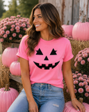Pink Pumpkin Face Tee