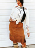 Lucky and Blessed Ivory Yoke Sleeve Top