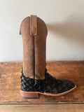 Anderson Bean Women’s Black Big Bass & Tan Denver Calf Boot