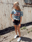 Risen Mid Rise Black Denim Shorts