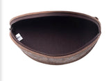MYRA Silver Creek Embossed Leather Sunglass Case In Saddle Brown