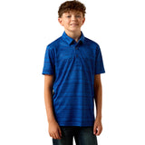 Ariat Youth Boy's Blue Quartz Tribal Striped Print Polo