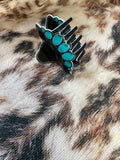 Black Cow With Stones Hair Clip