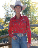 Cinch Women's Red Flower Print Shirt