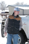 Cinch Men's Black/Brown Quilted Vest