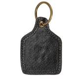 MYRA CURIOUS COW HAND-TOOLED KEY FOB