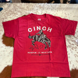 Cinch Up Boy's Red Tee