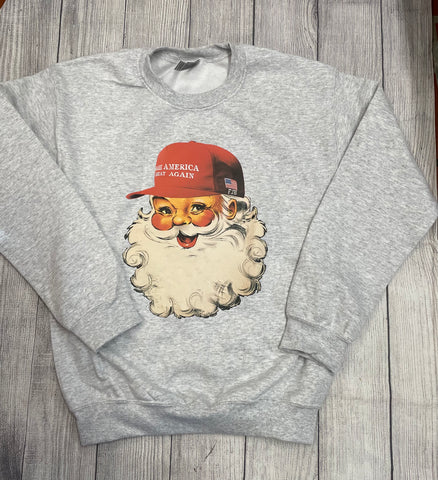 Grey Santa MAGA Crewneck