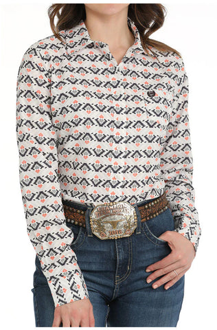 Cinch Women's ArenaFlex White Aztec Print Shirt