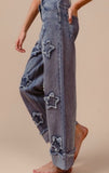 Denim Washed Star Patch Jeans