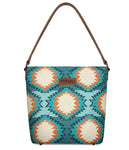 Wrangler Aztec Distressed Print Dual Sided Print Hobo Bag/Crossbody
