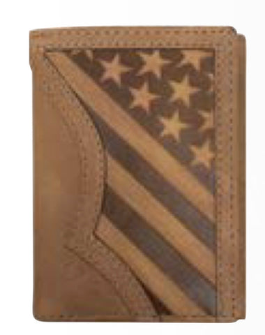 Roper Tan Flag Trifold Wallet