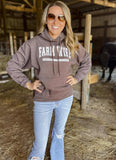 FARM WIFE - Heather Dark Chocolate Hoodie