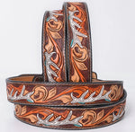 American Darling Handmade/Painted Tooled with Antlers Belt