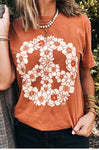 Peace Flower Tee - Orange