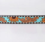 American Darling Hand Tooled/Painted Turquoise with Sunflowers Belt