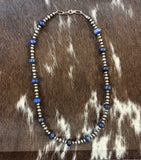 Genuine Lapis Pearl 18” Necklace