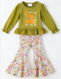 Fall Vibes Floral Bell Bottom Set