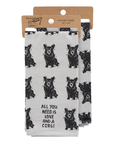 Dish Towel-Love And A Corgi