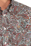Cinch Men’s  Red & Blue Paisley Print Shirt