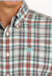 Cinch Men’s Orange & Green Plaid Shirt