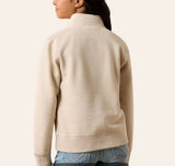 Girl’s Ariat Running Wild Oatmeal Heather Graphic Quarter Zip Sweatshirt