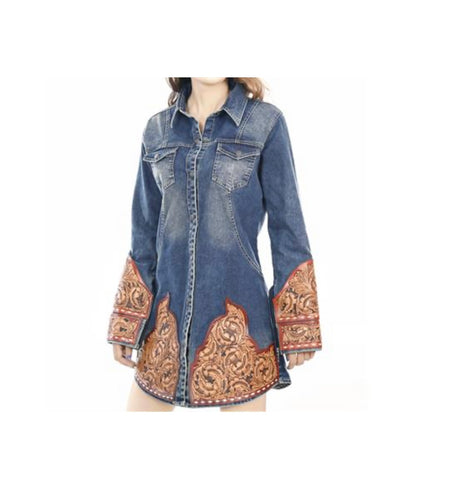 American Darling Tooled Denim Dress/Jacket