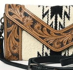 American Darling Women’s Tooled Black & White Saddle Blanket Clutch Bag